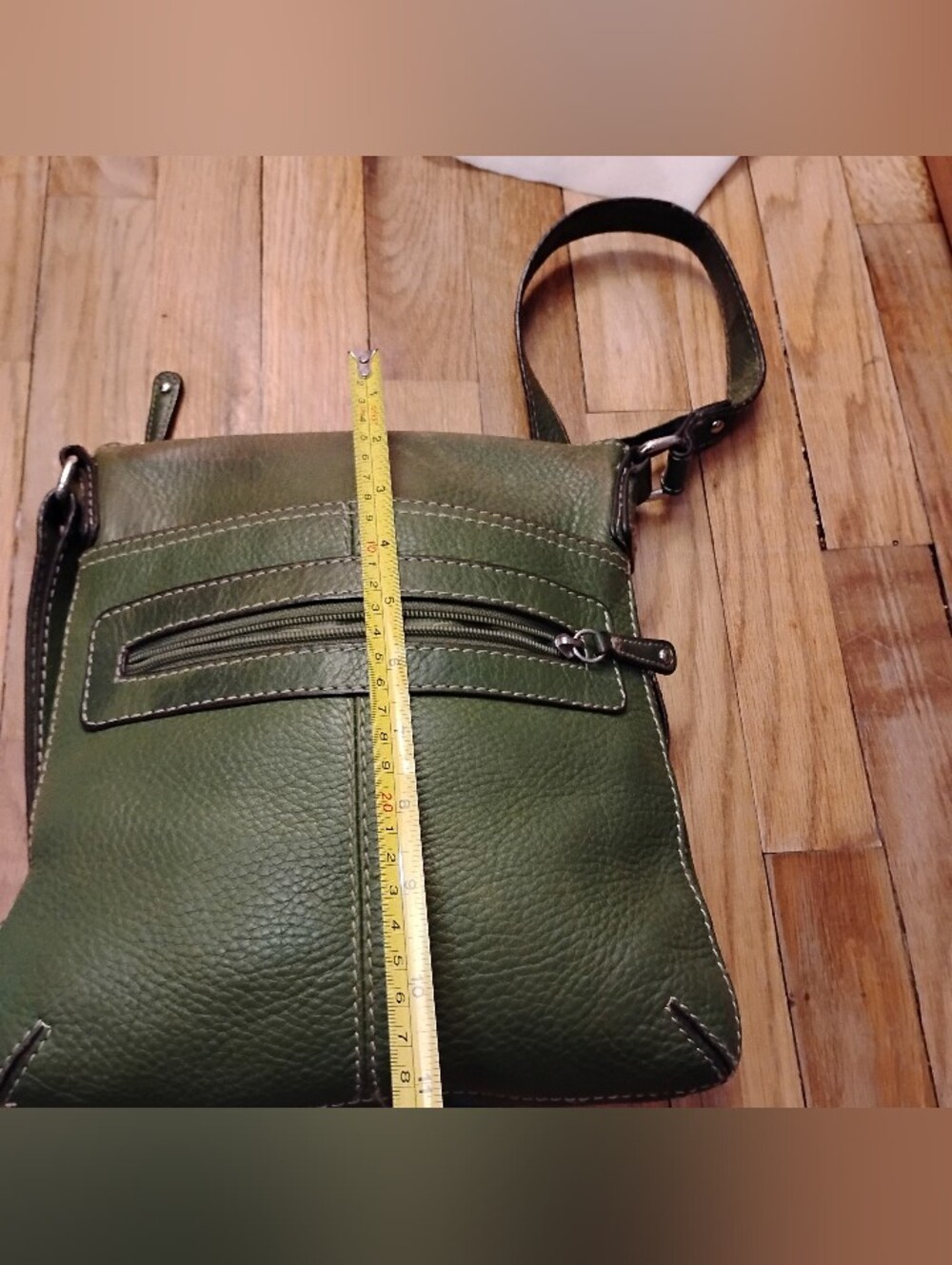 Fossil Vintage Cargo Crossbody Bag. Green, Pebbled Leather. - Picture 9 of 12